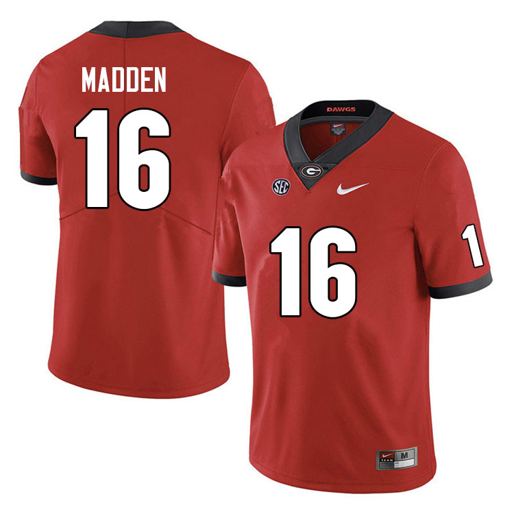 Men #16 C.J. Madden Georgia Bulldogs College Football Jerseys Sale-Red Anniversary